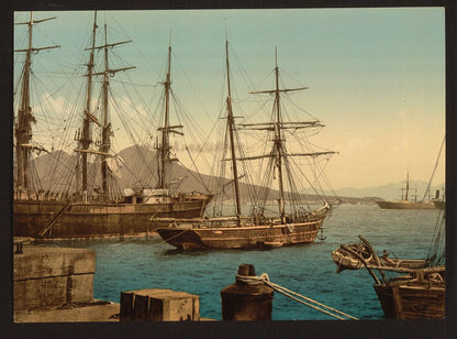 A picture of Ships in the harbor, Naples, Italy