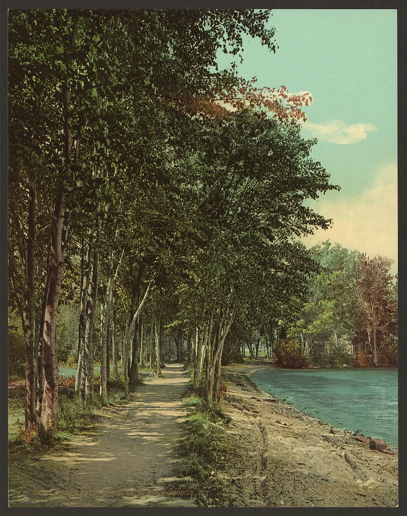 A picture of Shore path at Hulett's, Lake George, N.Y.