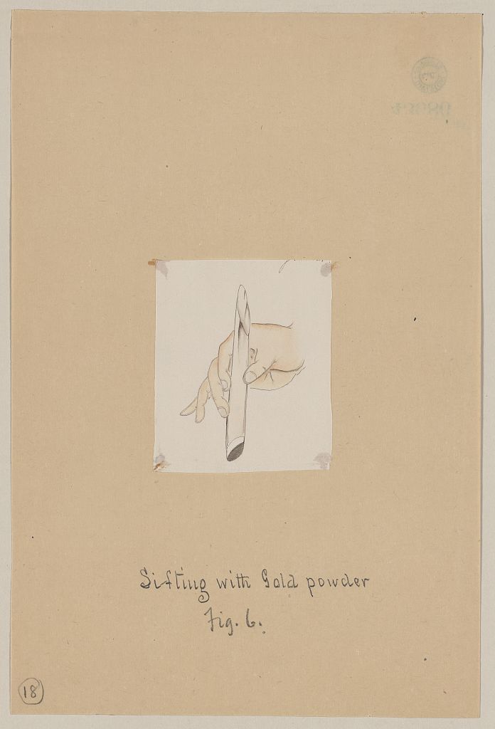 A picture of Sifting with gold powder, fig. 6
