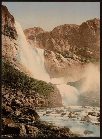 A picture of Skjeggedalsfos, I, Odde (i.e. Odda), Hardanger Fjord, Norway