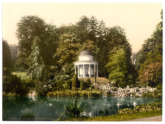 A picture of Small temple and aqueduct, Cassel (i.e., Kassel), Hesse-Nassau, Germany