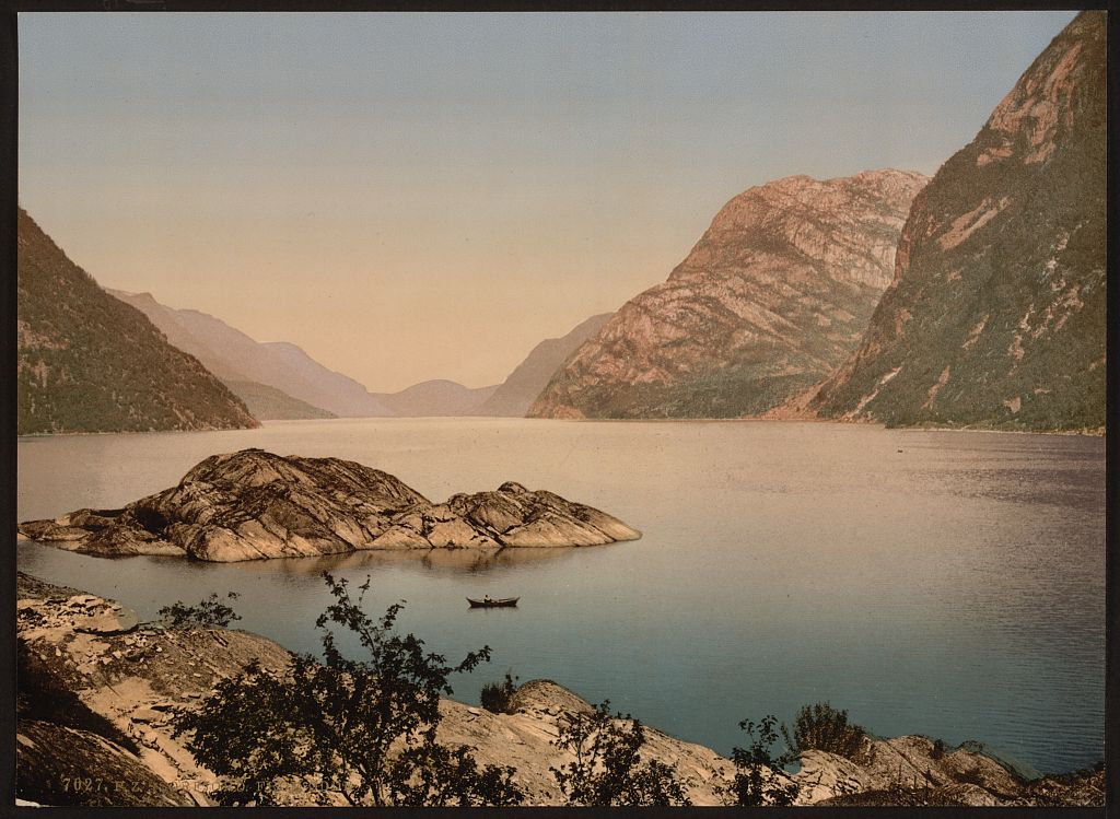 A picture of Sorfjord from Odde (i.e. Odda), Hardanger Fjord, Norway