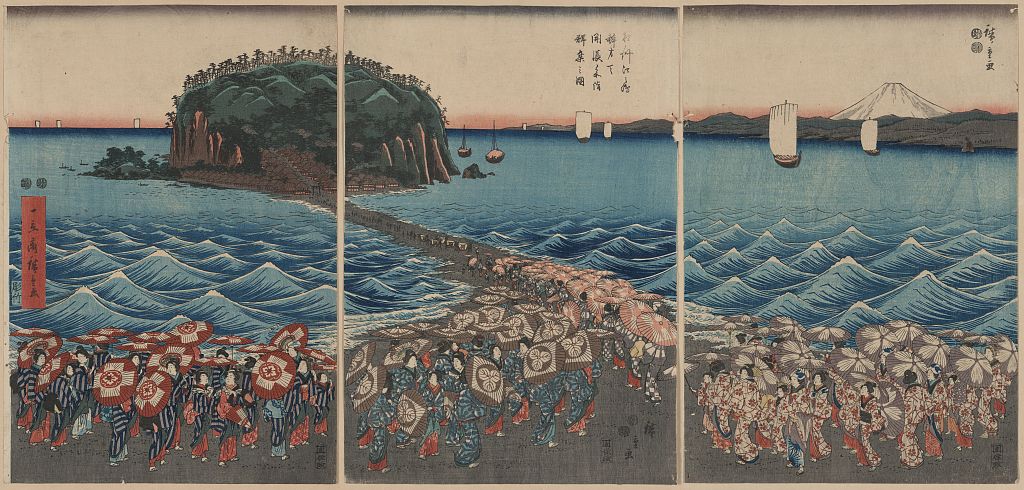 A picture of Sōshū enoshima benzaiten kaicyō sankei gunshū no zu