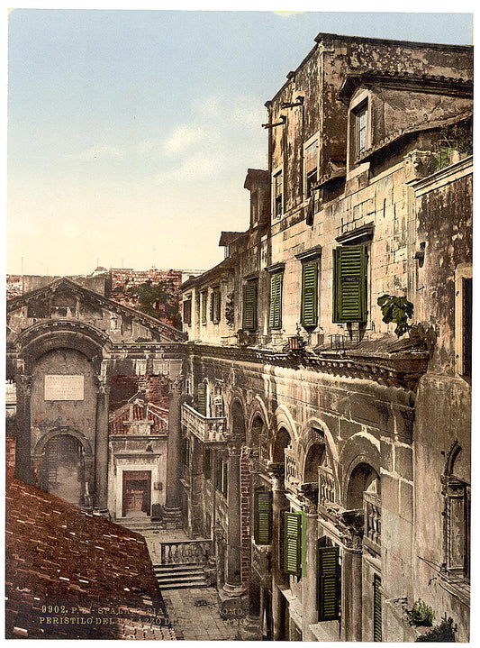 A picture of Spalato, Diocletian's Palace, the Peristyle, Dalmatia, Austro-Hungary