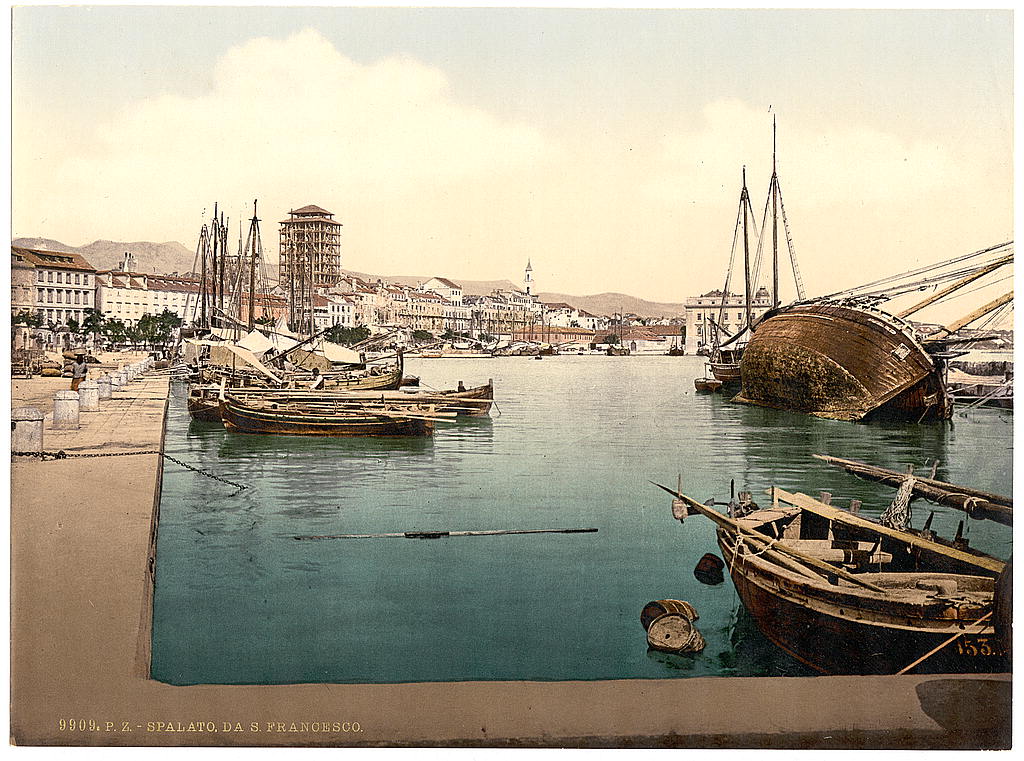 A picture of Spalato, the docks, Dalmatia, Austro-Hungary