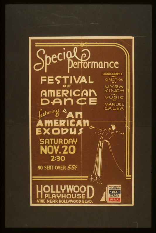 A picture of Special performance festival of American dance featuring "An American exodus"