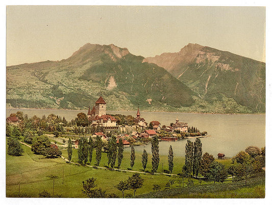 A picture of Spiez and Lake of Thun, Bernese Oberland, Switzerland