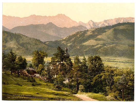 A picture of St. Anton with Wettersteingebirge, Upper Bavaria, Germany