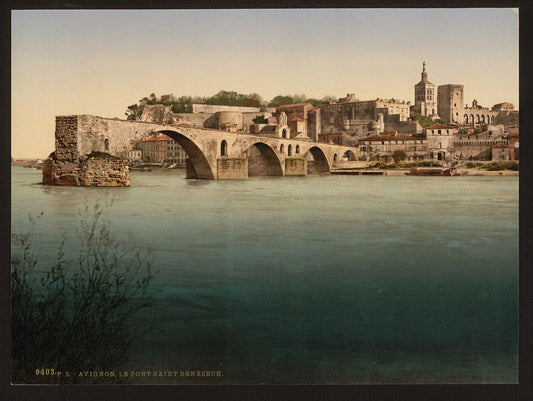 A picture of St. Benezech (i.e., Saint Bénéxet), bridge, Avignon,Provence, France