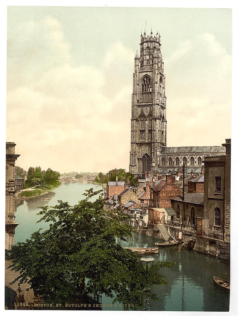 A picture of St. Botolph's Church and river, Boston, England