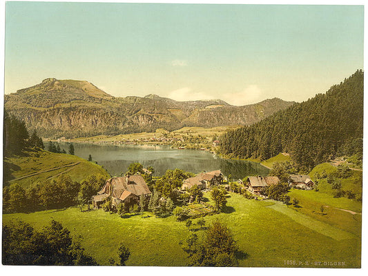 A picture of St. Gilgen, towards the Zwölferhorn, Upper Austria, Austro-Hungary