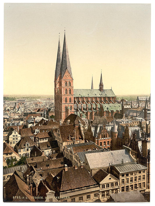 A picture of St. Mary's, from St. Peter's Clock Tower, Lubeck, Germany