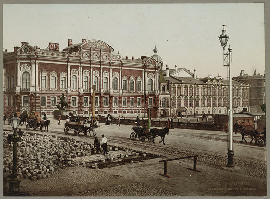 A picture of St. Petersbourg. Le pont & le palais Anitschkow S.-Peterburgʺ. Anichkovskīĭ mostʺ i ploshchadʹ.