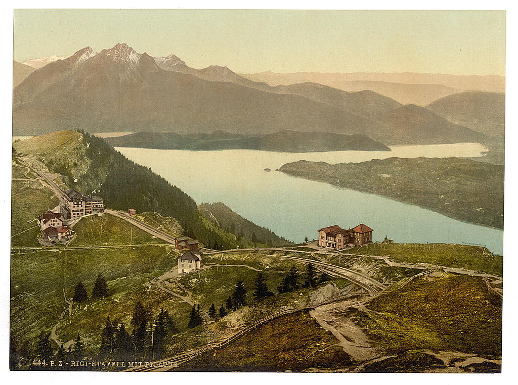 A picture of Staffel and Mount Pilatus, Rigi, Switzerland