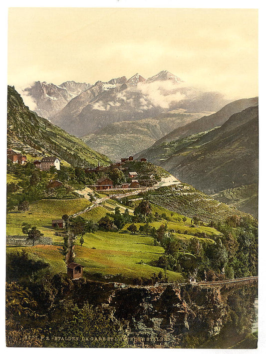 A picture of Stalden, railway station and hotel, Valais, Alps of, Switzerland