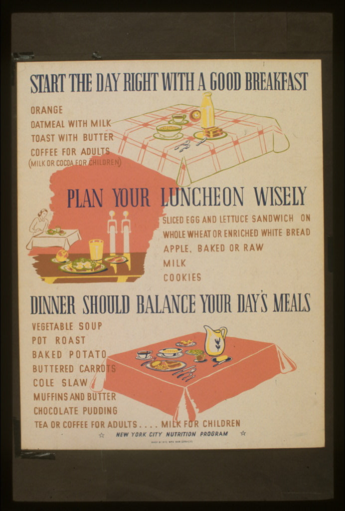 A picture of Start the day right with a good breakfast Plan your luncheon wisely : Dinner should balance your day's meals.