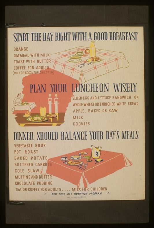 A picture of Start the day right with a good breakfast Plan your luncheon wisely : Dinner should balance your day's meals.