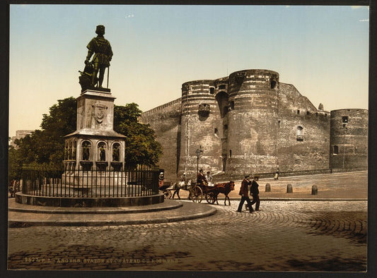 A picture of Statue and castle of King Rene, Angers, France