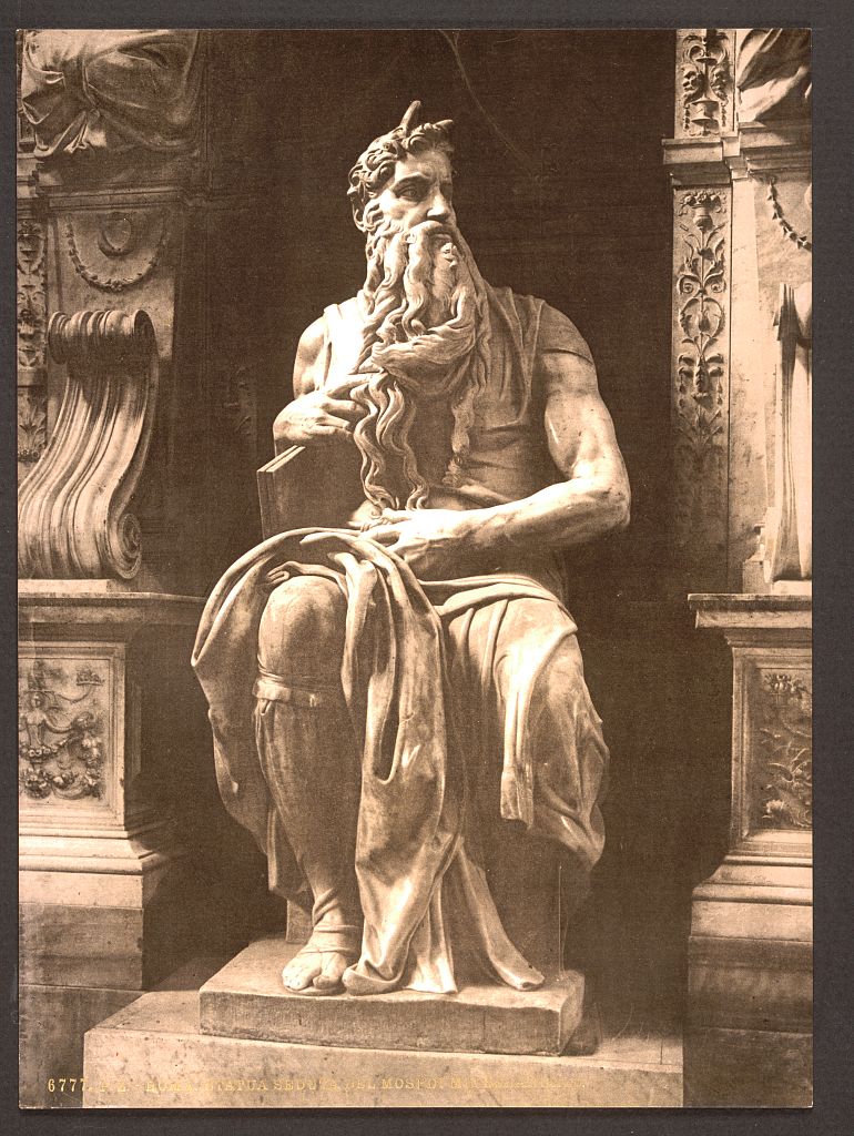 A picture of Statue by Michael Angelo, "The Seated Moses", Rome, Italy