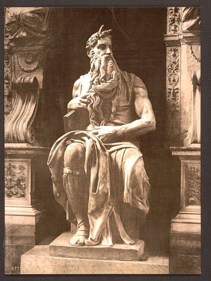 A picture of Statue by Michael Angelo, "The Seated Moses", Rome, Italy