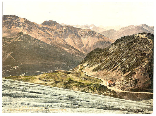 A picture of Stilferjoch (i.e., Stilfer Joch), Ferdinandshoshe and mountains of Silvretta, Tyrol, Austro-Hungary