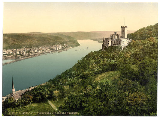 A picture of Stolzenfels Castle and Oberlahnstein, the Rhine, Germany
