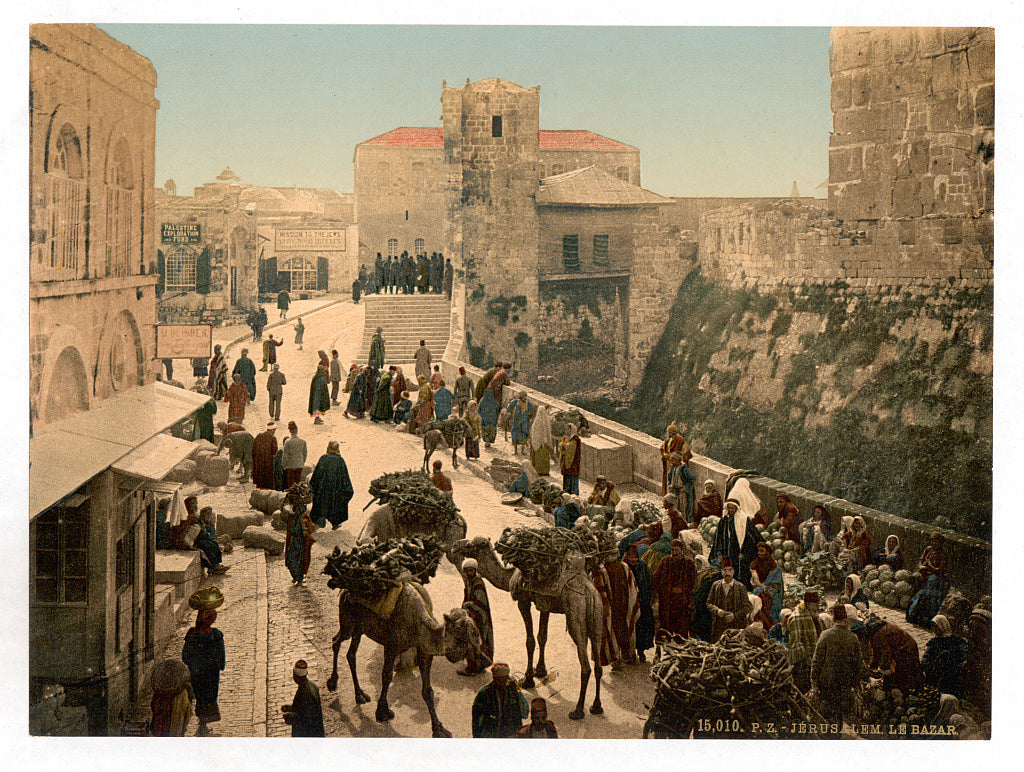 A picture of Street of the Tower of David, the bazaar, Jerusalem, Holy Land