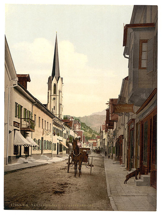 A picture of Street scene, Partenkirchen, Upper Bavaria, Germany