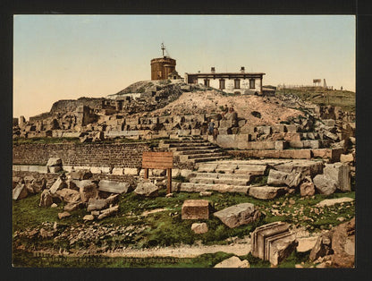 A picture of Summit of the Puy de Dôme and ruins of the temple Mercury, Clermont-Ferrand, France