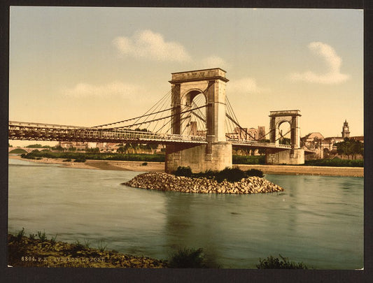A picture of Suspension bridge over the Rhone, Avignon, Provence, France