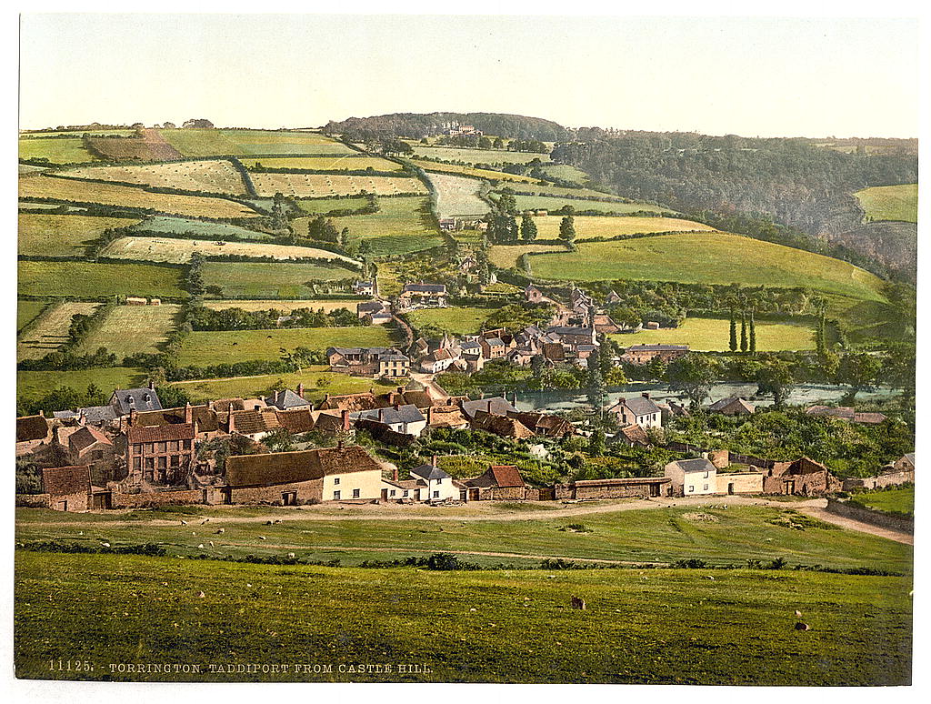 A picture of Taddiport from Castle Hill, Torrington, England