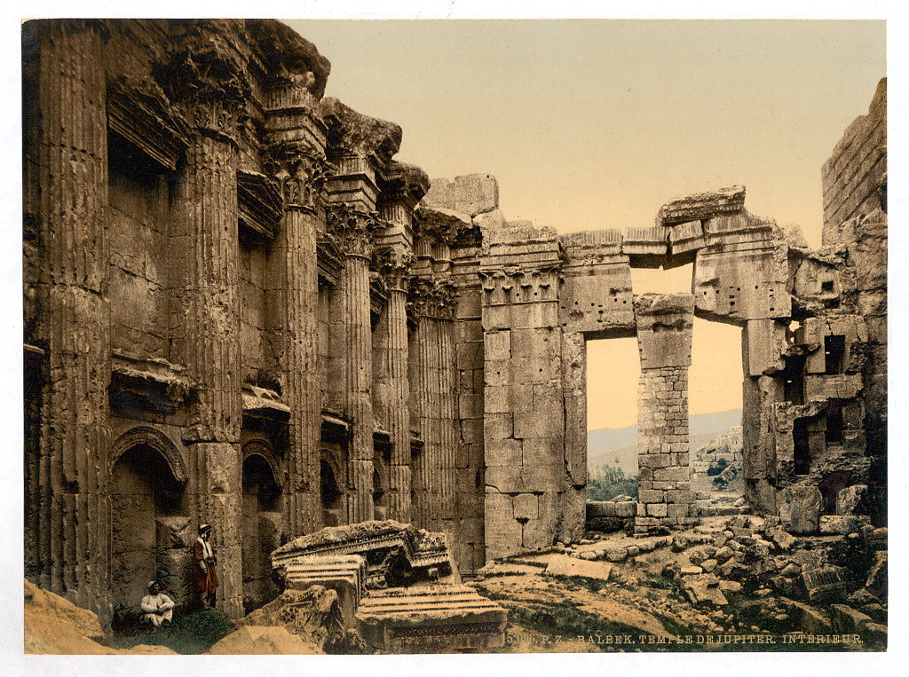 A picture of Temple of Jupiter, interior, Baalbek, Holy Land, (i.e., Ba'labakk, Lebanon)