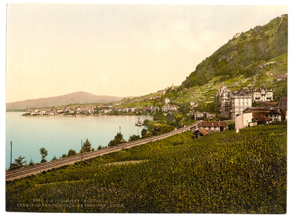 A picture of Territet-Montreaux, (i.e., Montreux), funicular railway, Geneva Lake, Switzerland