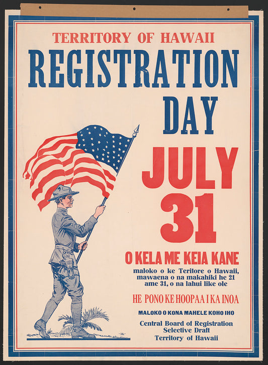 A picture of Territory of Hawaii registration day July 31