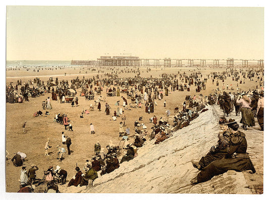 A picture of The beach with North Pier, Blackpool, England