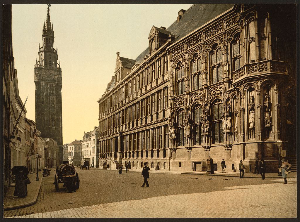 A picture of The belfry and Hotel de ville, Ghent, Belgium