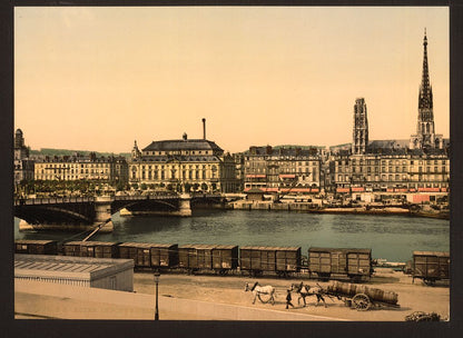 A picture of The Boieldieu Bridge from St. Sever, Rouen, France