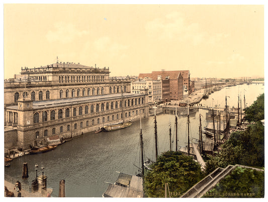 A picture of The bourse and harbor, Konigsberg, East Prussia, Germany (i.e., Kaliningrad, Kaliningradskai︠a︡ oblastʹ, Russia)