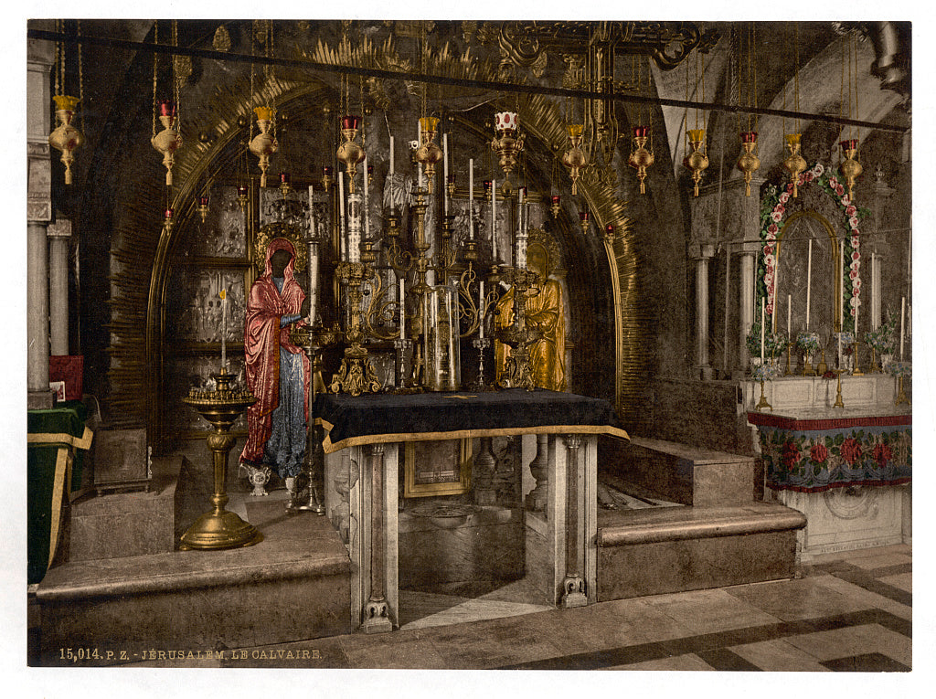 A picture of The Calvary and the Greek altar, Jerusalem, Holy Land