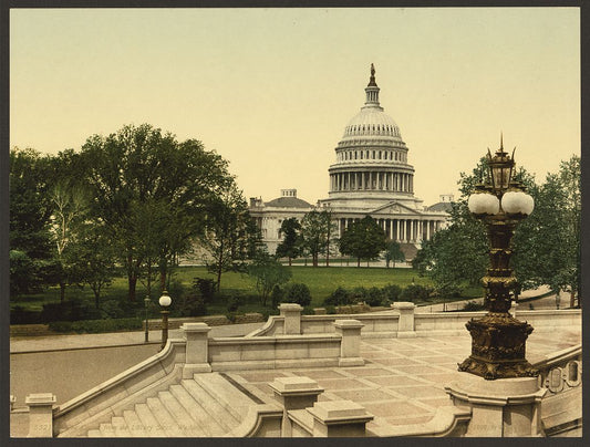 A picture of The Capitol from the Library steps, Washington