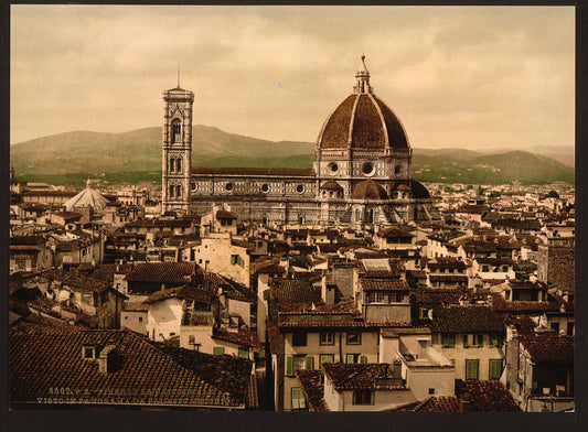 A picture of The Cathedral, panoramic view from Vecchio Palace, Florence, Italy