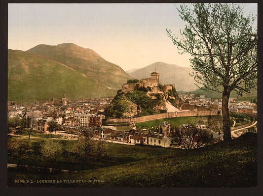A picture of The city and the castle, Lourdes, Pyrenees, France