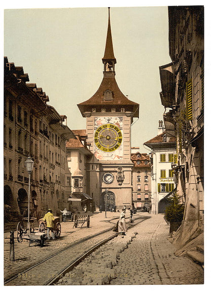 A picture of The clock tower, Berne, Town, Switzerland