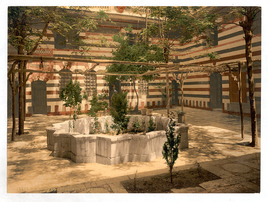A picture of The court of a house, Damascus, Holy Land, (i.e. Syria)
