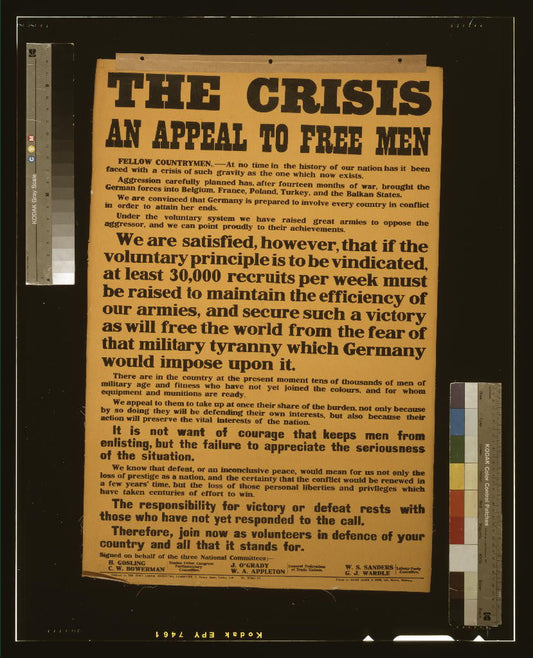 A picture of The crisis. An appeal to free men ...