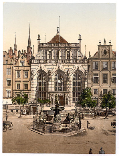 A picture of The Exchange and Artushof, Danzig, West Prussia, Germany (i.e., Gdańsk, Poland)
