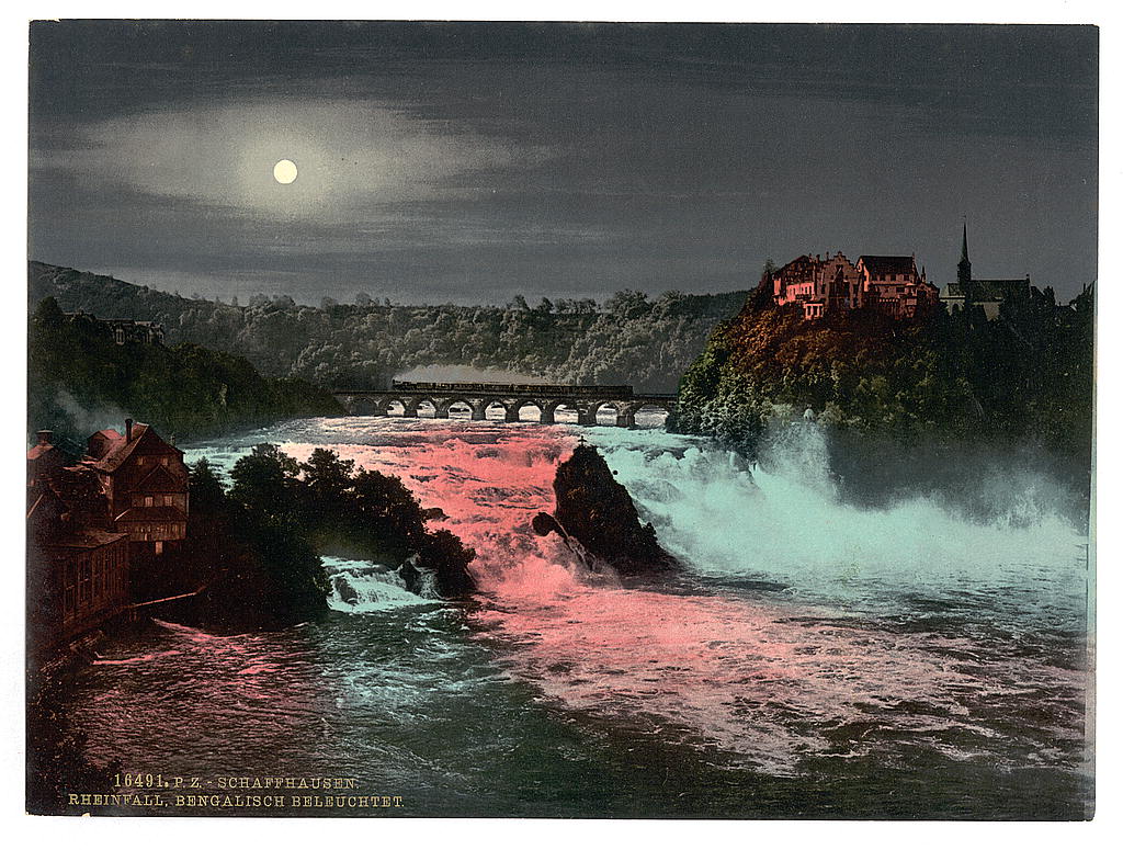 A picture of The Falls of the Rhine, by Bengal Light, Schaffhausen, Switzerland