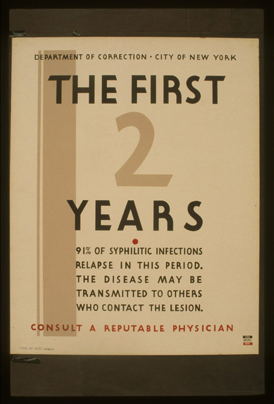 A picture of The first 2 years consult a reputable physician 91% of syphilitic infections relapse in this period : The disease may be transmitted to others who contact the lesion.