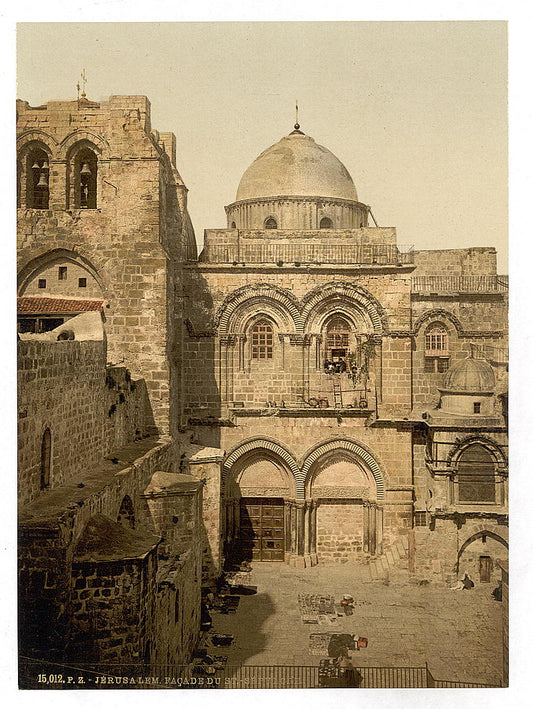 A picture of The front of the Holy Sepulchre, Jerusalem, Holy Land