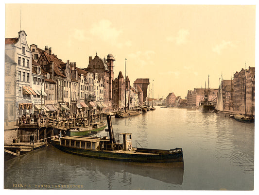 A picture of The Great Bridge, Danzig, West Prussia, Germany (i.e., Gdańsk, Poland)